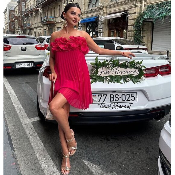 BLOGGER'S FAVE! Zara Pleated Ruffle Mini Dress Red NWT - Picture 7 of 16